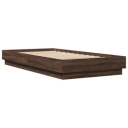 Berkfield Bed Frame Without Mattress Brown Oak 75X190 Cm Small Single Engineered Wood - thumbnail 6