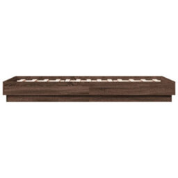 Berkfield Bed Frame Without Mattress Brown Oak 75X190 Cm Small Single Engineered Wood - thumbnail 5