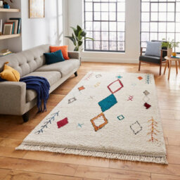Multicolor Geometric Kilim Modern Shaggy Moroccan Easy To Clean Rug For Bedroom & Living Room-120Cm X 170Cm - thumbnail 1