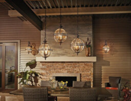 Stylish Outdoor Ip44 3-Bulb Chain Lantern With Led E14 Technology - thumbnail 3