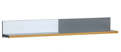 Arte Chic Werso W9 Wall Shelf In Anthracite, Oak & White - W1200mm H160mm D176mm - Perfect For Modern Homes - image 1