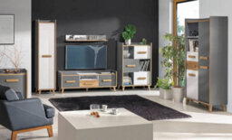 Arte Chic Werso W9 Wall Shelf In Anthracite, Oak & White - W1200mm H160mm D176mm - Perfect For Modern Homes - thumbnail 2