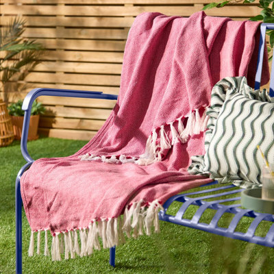 furn. Furn Dessa Woven Indoor/outdoor Throw, Fuschia Pink, 130 X 180Cm - image 1