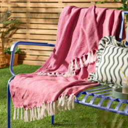 furn. Furn Dessa Woven Indoor/outdoor Throw, Fuschia Pink, 130 X 180Cm