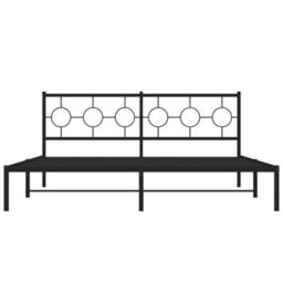 Berkfield Metal Bed Frame Without Mattress With Headboard Black 180X200Cm - thumbnail 5