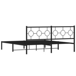 Berkfield Metal Bed Frame Without Mattress With Headboard Black 180X200Cm - thumbnail 7