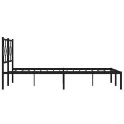 Berkfield Metal Bed Frame Without Mattress With Headboard Black 180X200Cm - thumbnail 6