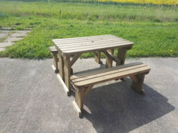 Arbor Garden Solutions Picnic Bench And Table Set, Aspen Rounded Wooden Patio Furniture (4Ft, Rustic Brown) - thumbnail 7
