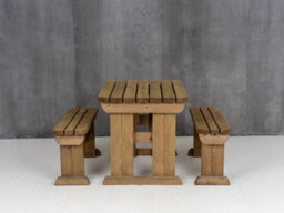 Arbor Garden Solutions Picnic Bench And Table Set, Aspen Rounded Wooden Patio Furniture (4Ft, Rustic Brown) - thumbnail 3
