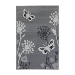 Melrose Colorama Large Indoor Area Butterfly Design Grey Rug 160/23Cm - thumbnail 1