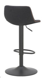 Lamboro Antico Faux Leather Kitchen Bar Stool, Matt Black Stem & Base, Adjustable Gas Lift With Backrest, Breakfast Bar Stool - Black - thumbnail 4