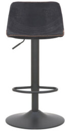 Lamboro Antico Faux Leather Kitchen Bar Stool, Matt Black Stem & Base, Adjustable Gas Lift With Backrest, Breakfast Bar Stool - Black - thumbnail 5
