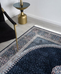 MiHOMEUK Minyatur Premium Quality V0205A Navy Abstract Modern Turkish Area Rug - 120 X 180 Cm - thumbnail 2