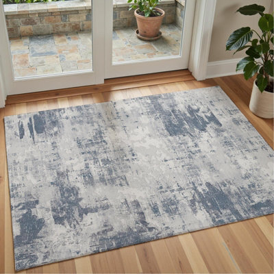 Decoranddecor Rug, Washable Rugs, Bedroom Kitchen Rugs, 80X150Cm, Non-Slip, Pet Friendly, Low Pile, Abstract Rug - Ravine - image 1