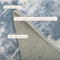 Decoranddecor Rug, Washable Rugs, Bedroom Kitchen Rugs, 80X150Cm, Non-Slip, Pet Friendly, Low Pile, Abstract Rug - Ravine - thumbnail 2