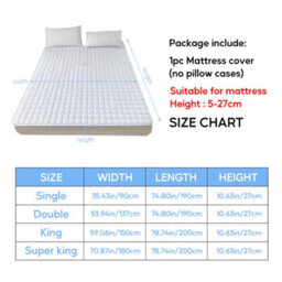 Living And Home Single Deep Fit White Quilted Fitted Sheet Hotel Quality Good Supportive Easy Clean - thumbnail 8