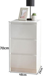 Spot On Dealz Bedside Cabinet White Chest Of Drawers Small Bed Side Table For Bedroom 3 Drawer Modern Slim Side Storage Display - thumbnail 5