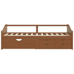 Berkfield 3-Seater Day Bed With Drawers Honey Brown Solid Pinewood 90X200 Cm - thumbnail 5
