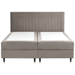 Beliani Divan Bed With Storage Velvet Dame 180 X 200 Cm (Eu Super King) Taupe - thumbnail 6