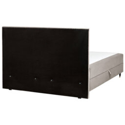 Beliani Divan Bed With Storage Velvet Dame 180 X 200 Cm (Eu Super King) Taupe - thumbnail 7