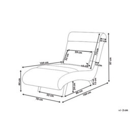 Beliani Chaise Longue Rives Fabric Off-White - thumbnail 3