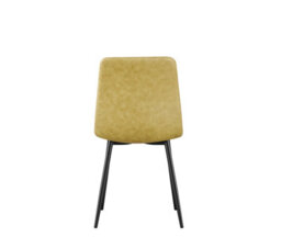 Mof Faux Suede Set Of 4 Dining Chairs With Sturdy Metal Legs Chairs With Backrest And Padded Seat Yellow Stripe - thumbnail 6