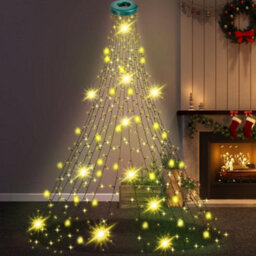 Globrite Christmas Tree Light With Ring 1.6M X 16 Lines 288 Led (Warm White) 8 Modes Memory Timer Ip44 Waterproof Indoor Outdoor - thumbnail 1