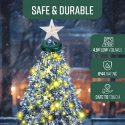 Globrite Christmas Tree Light With Ring 1.6M X 16 Lines 288 Led (Warm White) 8 Modes Memory Timer Ip44 Waterproof Indoor Outdoor - thumbnail 4