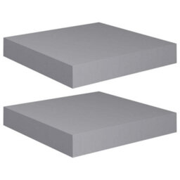 Berkfield Floating Wall Shelves 2 Pcs Grey 23X23.5X3.8 Cm Mdf - thumbnail 2