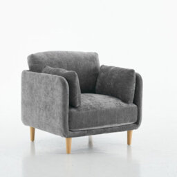 Velvet Upholstered Armchair, Luxury Modern Single Chair - thumbnail 1