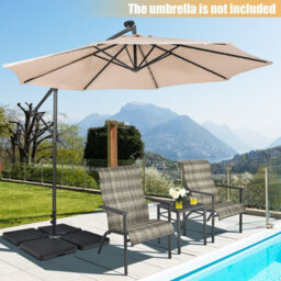 Costway 4 Pcs 13L Garden Parasol Stand Base Sand Water Filled Banana Umbrella Weights - thumbnail 3