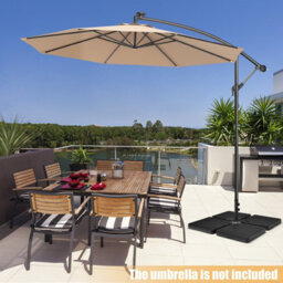 Costway 4 Pcs 13L Garden Parasol Stand Base Sand Water Filled Banana Umbrella Weights - thumbnail 4