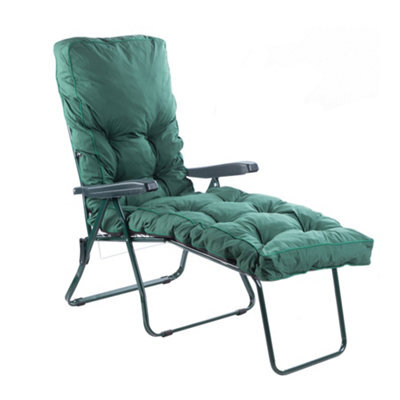 Alfresia Sun Lounger, Green Frame With Green Classic Cushion - image 1