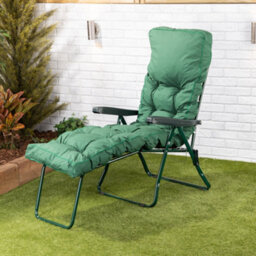 Alfresia Sun Lounger, Green Frame With Green Classic Cushion - thumbnail 2