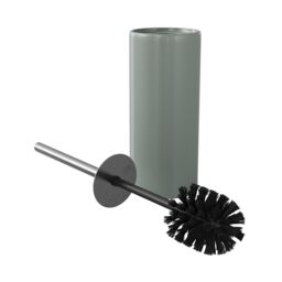 GoodHome Koros Sage Grey Ceramic, Polypropylene (Pp) & Stainless Steel Toilet Brush & Holder - thumbnail 2
