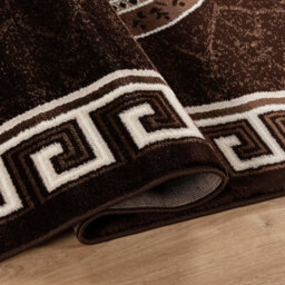 Brown Modern Border Design Area Rug 120X170 Cm Soft Thick Pile Living Room Bedroom Large Non Shedding Carpet - thumbnail 3