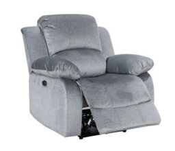 Recliner Manual Chair In Grey Chenille Fabric - thumbnail 2