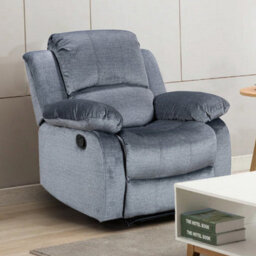Recliner Manual Chair In Grey Chenille Fabric