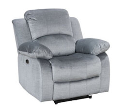 Recliner Manual Chair In Grey Chenille Fabric - thumbnail 4