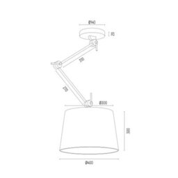 Luminosa Lighting Luminosa Zakyntos Cylindrical Pendant Ceiling Light Beige, Chrome - thumbnail 2