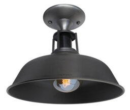 Long Life Lamps Company Vintage Retro Industrial Flush Mount Farmhouse Pewter Grey Ceiling Light Shade M008
