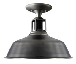 Long Life Lamps Company Vintage Retro Industrial Flush Mount Farmhouse Pewter Grey Ceiling Light Shade M008 - thumbnail 4