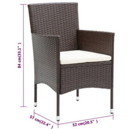 Vidaxl Garden Dining Chairs 2 Pcs Poly Rattan Brown - thumbnail 8