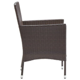 Vidaxl Garden Dining Chairs 2 Pcs Poly Rattan Brown - thumbnail 5