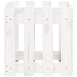 Berkfield Versatile Garden Planter With Fence Design White 40X40X40 Cm Solid Wood Pine - thumbnail 5