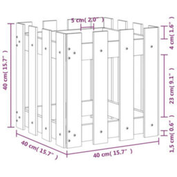 Berkfield Versatile Garden Planter With Fence Design White 40X40X40 Cm Solid Wood Pine - thumbnail 9