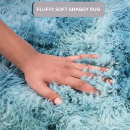 Aspire Homeware Non Slip Tie Dye Teal Shaggy Rug Soft Fluffy Washable, Living Area And Bedroom Rug, (L)170Cm X (W)120Cm - thumbnail 3