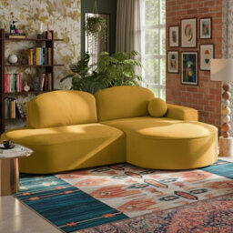 Parma Pro Ball Corner Sofa Bed With Storage Container Yellow Right Side - thumbnail 2