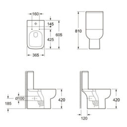 FNX Bathrooms Bubly Bathrooms™ 400mm Compact White Vanity Unit & Basin With Close Coupled Dual Flush Toilet & Matt Black Tap Set - thumbnail 4