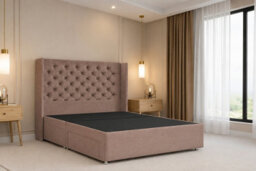 "Nexus Windsor Plush Divan, Mink, 54"" Winged Hb, No Drawers, Open Coil Mattress, Small Double" - thumbnail 3